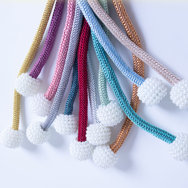 European-Style Curtain Accessories Simple Curtain Magnetic Buckle Pearl Rope Tie-Free Hook