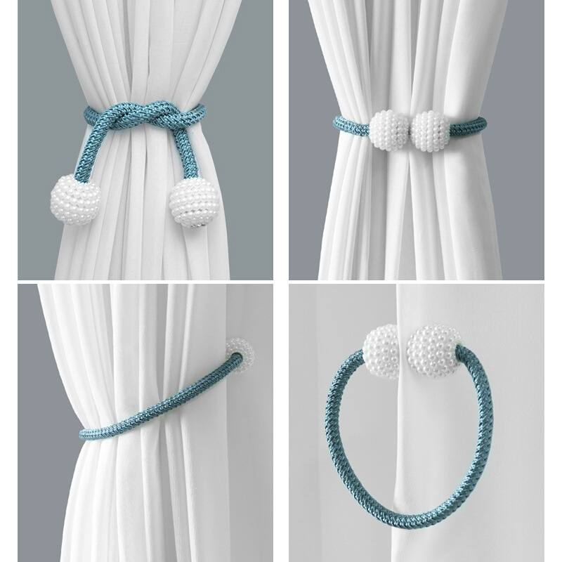 European-Style Curtain Accessories Simple Curtain Magnetic Buckle Pearl Rope Tie-Free Hook
