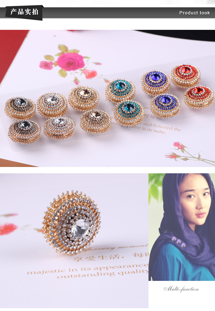 European and American Retro Fashion Big Brooch Shirt Collar Buckle Decorative Pin Magnetic Snap Dual Purpose Brooch Headscarf Fixing Needle European and American Retro Fashion Big Brooch Shirt Collar Buckle Decorative Pin Magnetic Snap Dual Purpose Brooch Headscarf Fixing Needle