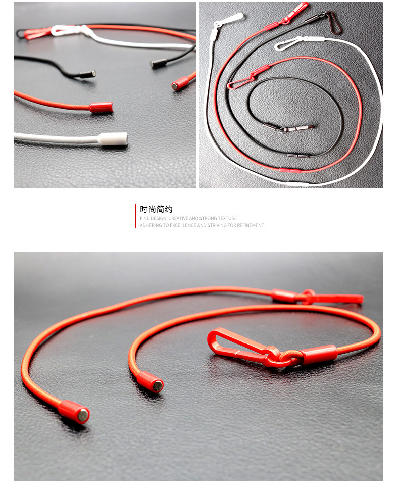 Korean Fashion Mask Chain Eyeglasses Chain Eyeglasses Chain Lanyard Fashion Anti-Lost Magnetic Buckle Elastic Mask Rope Wholesale