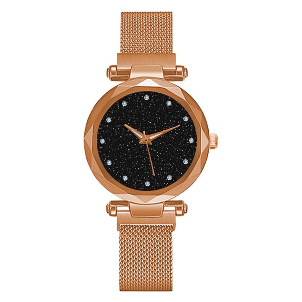 Factory Direct Sales One Piece Dropshipping Cross-Border Hot Internet Celebrity Hot Selling Same Starry Sky Diamond-Embedded Lazy Magnetic Buckle Women&#039;s Watch