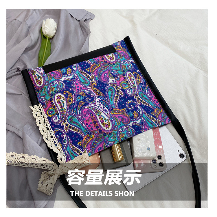 Exquisite Retro Canvas Tote Bag Female 2021 New Fashion Popular INS Personality Magnetic Buckle Shoulder Bag