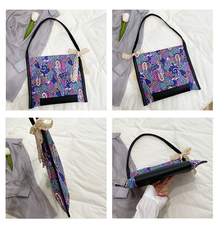 Exquisite Retro Canvas Tote Bag Female 2021 New Fashion Popular INS Personality Magnetic Buckle Shoulder Bag