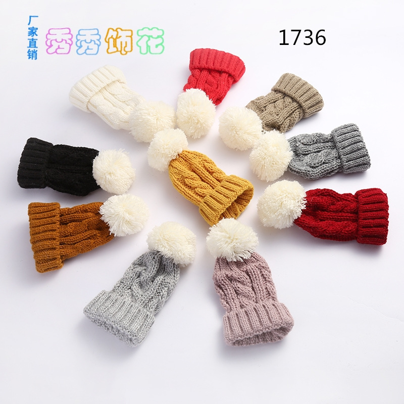 White wool ball cap cloth paste 6.5*13cm clothing accessories to sample custom spot manufacturers wholesale