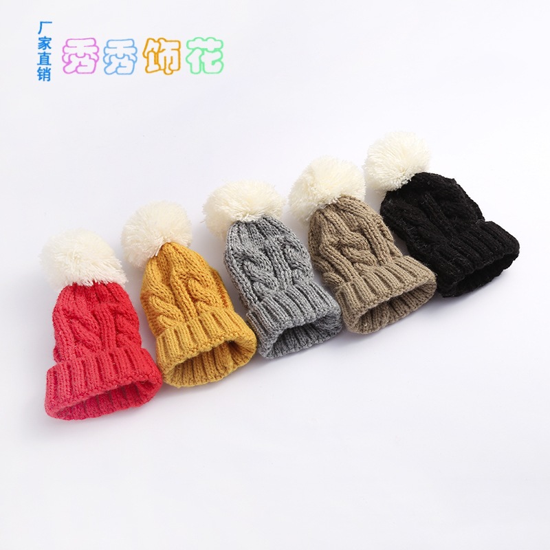 White wool ball cap cloth paste 6.5*13cm clothing accessories to sample custom spot manufacturers wholesale