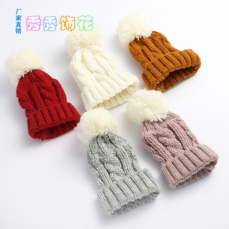 White wool ball cap cloth paste 6.5*13cm clothing accessories to sample custom spot manufacturers wholesale