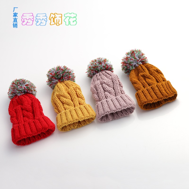 Children's clothing accessories color wool ball cap cloth paste 6.5*13cm custom spot manufacturers wholesale Children's clothing accessories color wool ball cap cloth paste 6.5*13cm custom spot manufacturers wholesale