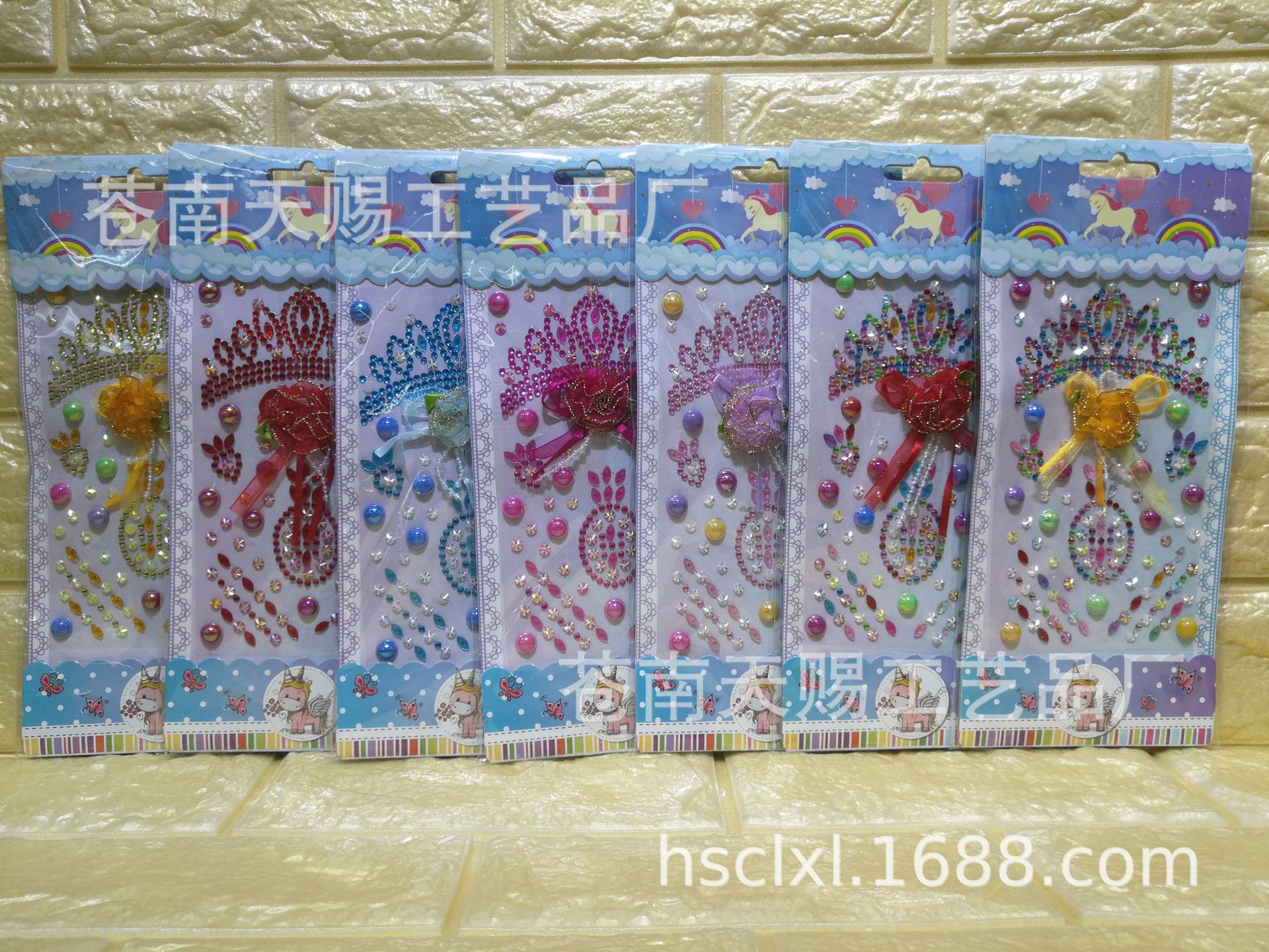 LLV Acrylic Crystal Stickers Diamond Decorative Stickers DIY Creative Paste Cloth Bow Stickers Cartoon Stickers