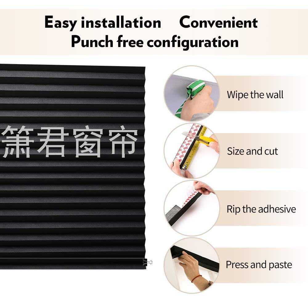 Factory Non-Woven Fabric Simple Paste Pleated Blinds Curtain Pleated Shades Non-Woven Fabric Folding Processing Fabric Cloth Curtain