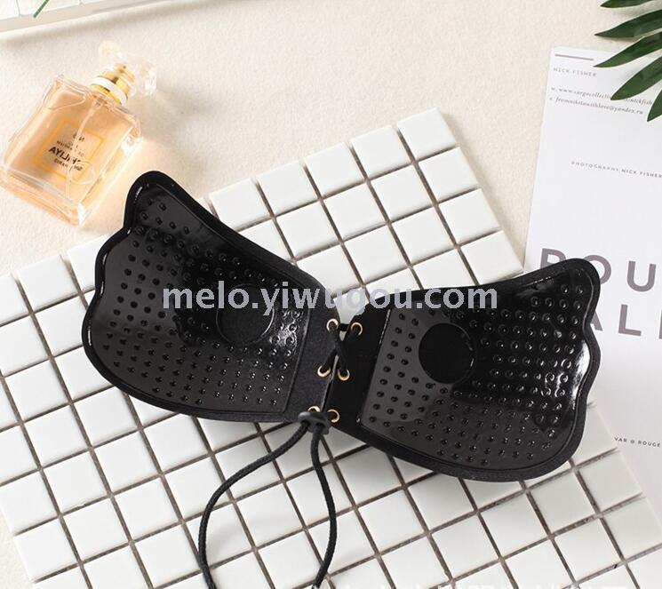 Silicone cloth cup invisible bra stickers, breathable rope gathered milk paste, strapless nu bra