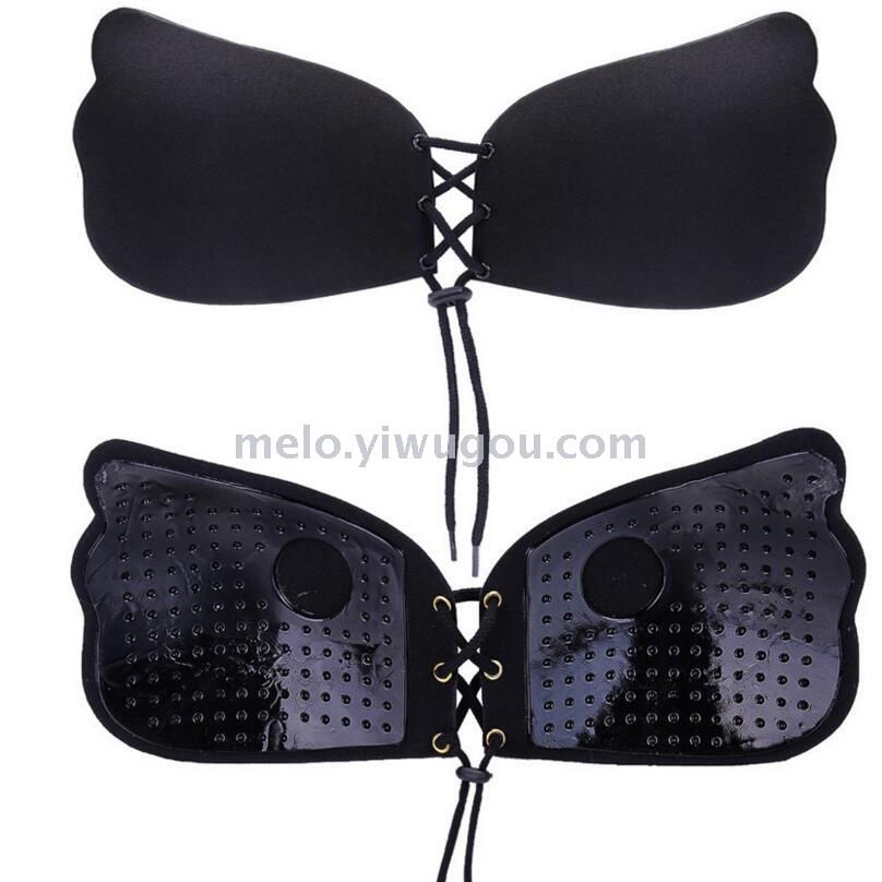 Silicone cloth cup invisible bra stickers, breathable rope gathered milk paste, strapless nu bra