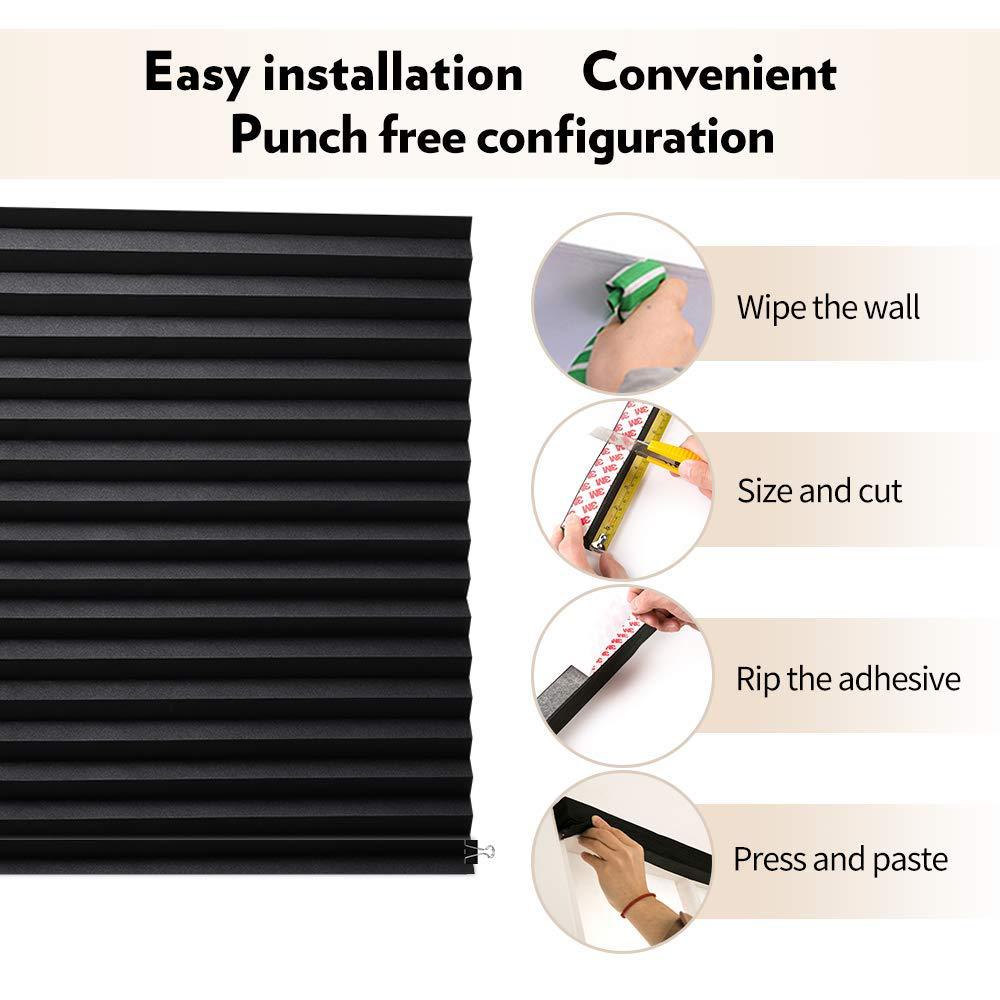 Curtain Customized Non-Woven Fabric Simple Paste Pleated Blinds Pleated Shades Non-Woven Fabric Folding Fabric Cloth Curtain