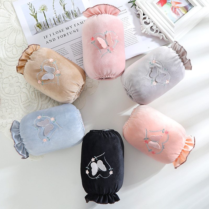 Autumn and Winter New Student Oversleeve Paste Cloth Embroidery Women&#039;s Short Sleeves Cute Sweet Oversleeve Factory Wholesale
