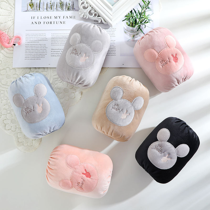 Winter New Children&#039;s Cartoon Animal Paste Cloth Embroidery Flannel Oversleeve Male and Female Students Bear Antifouling Sleeves Oversleeve