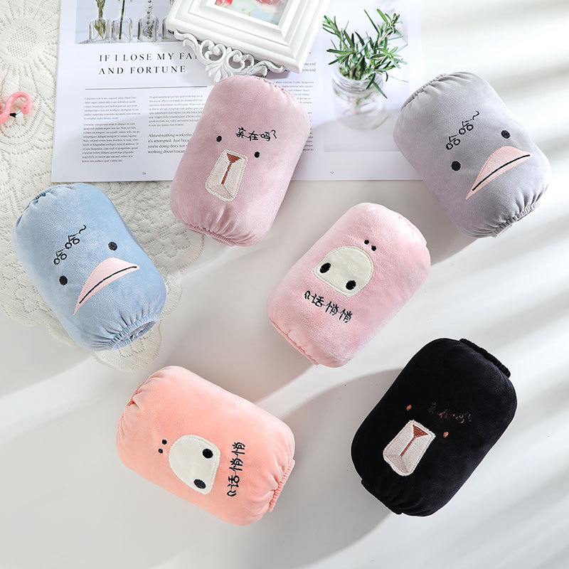 Winter New Children&#039;s Cartoon Animal Paste Cloth Embroidery Flannel Oversleeve Male and Female Students Bear Antifouling Sleeves Oversleeve