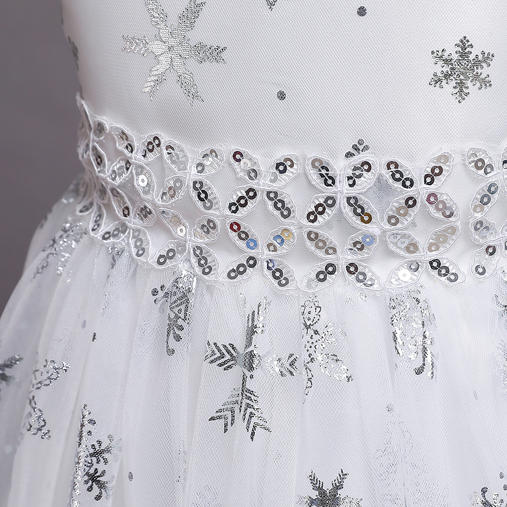 Christmas Children's Dress Princess Dress Long Printed Tulle Skirt Dance Skirt 5-14 Years Old Girl Dress in Stock