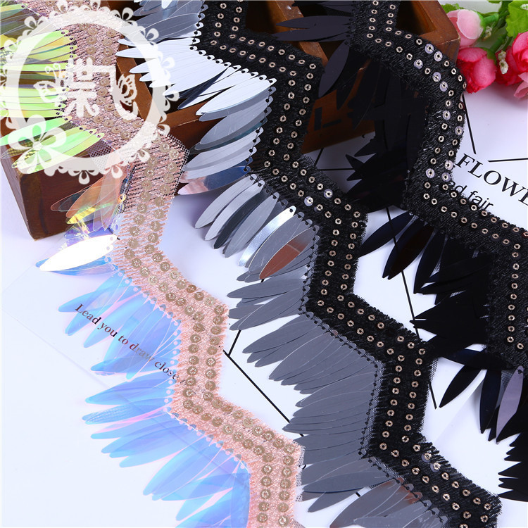 Straight for the spot hot style national embroidery style wavy long piece Princess skirt temperament clothing accessories lace