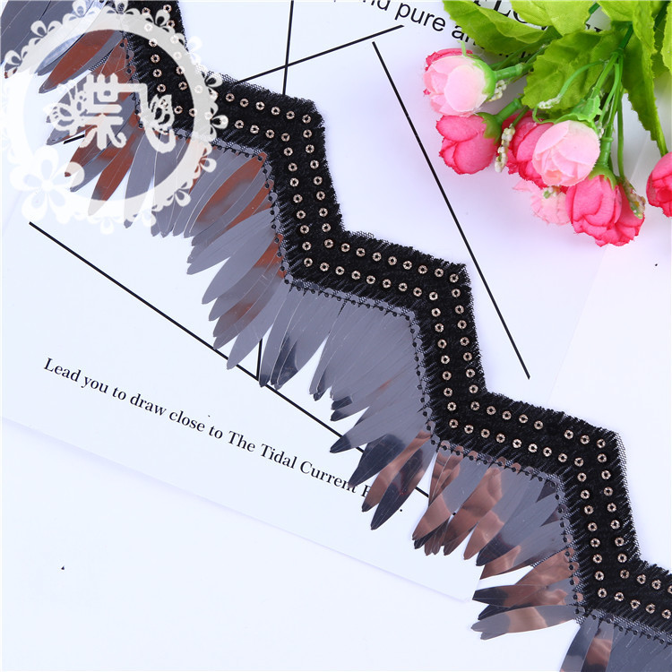 Straight for the spot hot style national embroidery style wavy long piece Princess skirt temperament clothing accessories lace