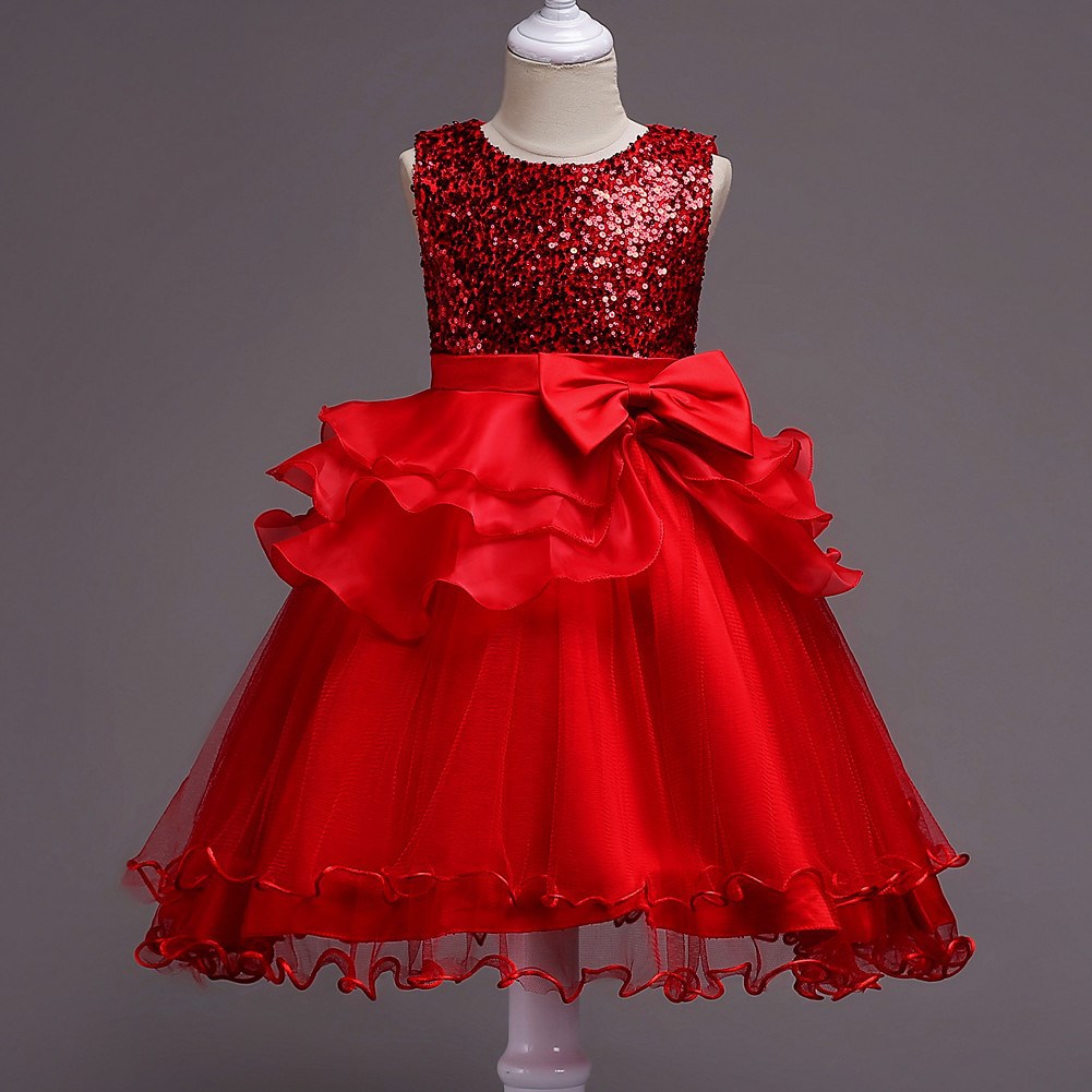 European and American Style Children&#039;s Clothing Dress L New Children&#039;s Sequined Mesh Bubble Skirt Girls Costumes Children and Teens Princess Dress