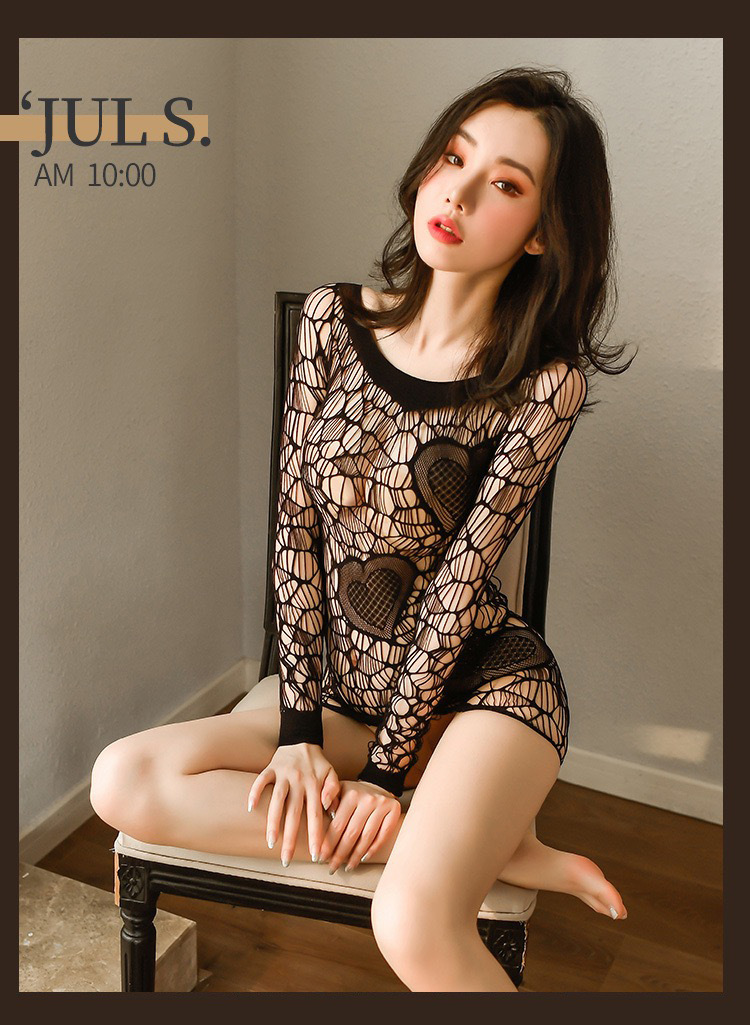 Foreign Trade New Sexy Lingerie Sexy Love One-Piece Stockings off-Shoulder See-through Hip Skirt Long Sleeve Body Stocking Suit Foreign Trade New Sexy Lingerie Sexy Love One-Piece Stockings off-Shoulder See-through Hip Skirt Long Sleeve Body Stocking Suit