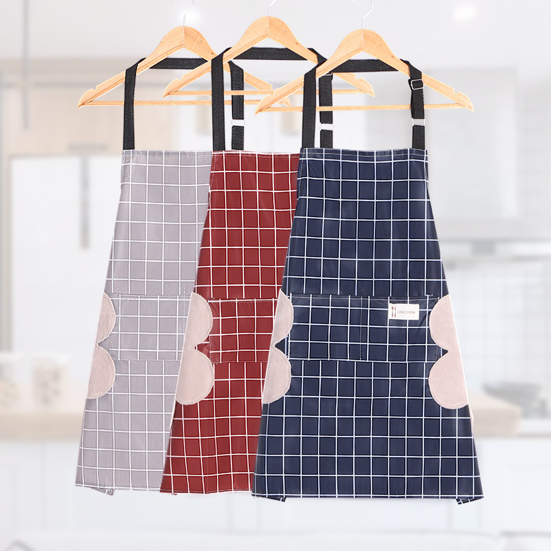 Erasable Hand Household Oil-Proof Sleeveless Apron Bib Household Cleaning Waist Skirt Clothes for Kitchen Work and Cooking