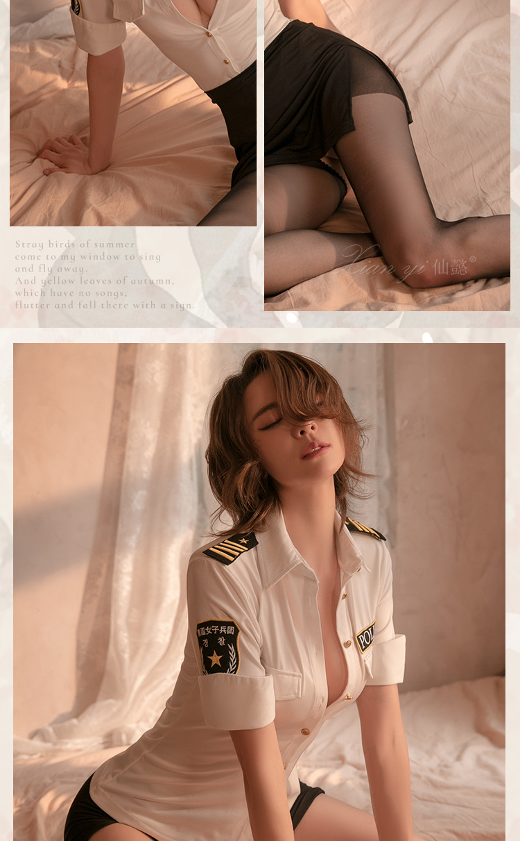Fairy Sexy Lingerie Female Police Stewardess Clothes Uniform Seductive Hip Skirt Police Uniform Role-Playing Suit 411