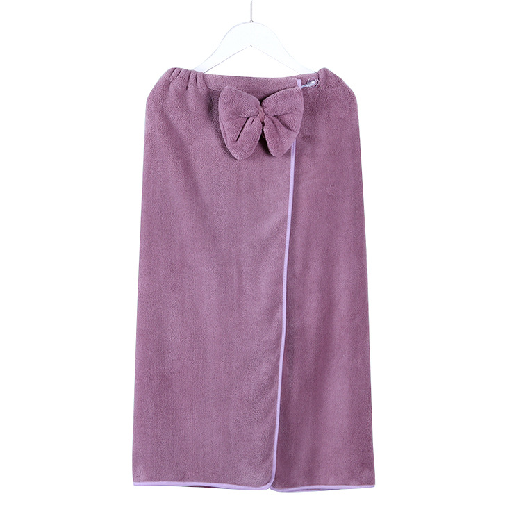 Warp knitted coral Velvet Water absorption can wear adult bath skirt lovely bow soft wipe breast bath skirt Manufacturers Direct sale