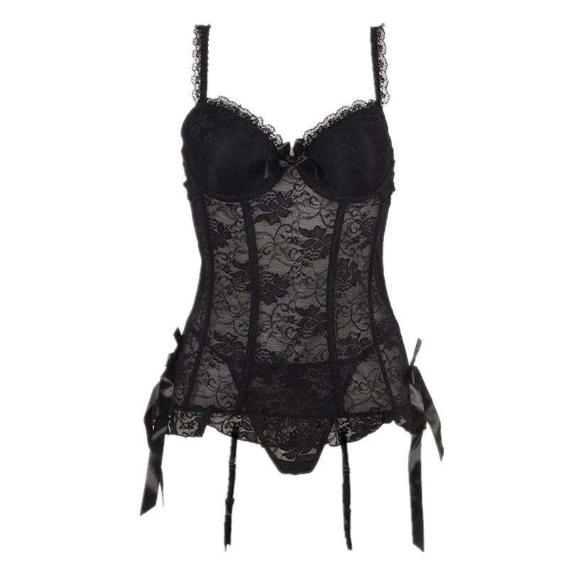 Sexy Underwear Small Chest Gathered Vest Court Corset Tight Sexy Skirt Uniform with Garter Suit