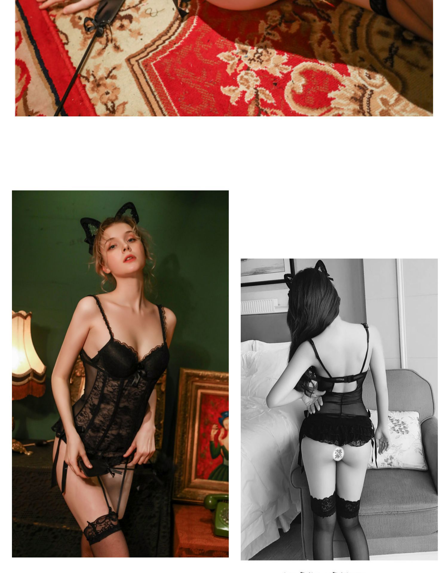 Sexy Underwear Small Chest Gathered Vest Court Corset Tight Sexy Skirt Uniform with Garter Suit