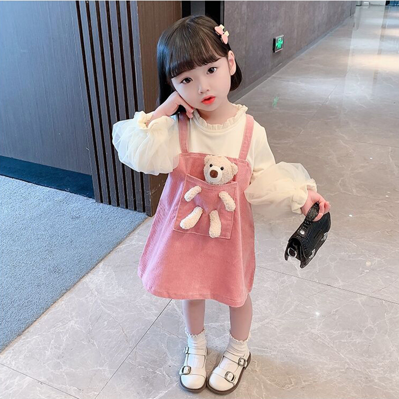 Kids&#039; Skirt Autumn Princess Dress Girls Autumn Clothing Dress Western Style Fake 2 Pieces 3-Year-Old Baby Spring and Autumn Children&#039;s Clothing 5