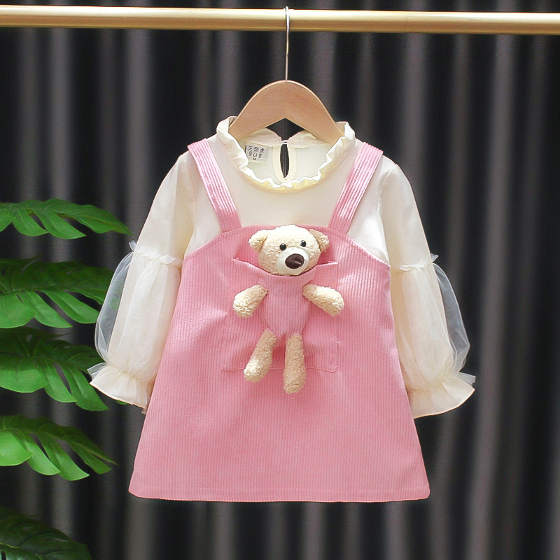 Kids&#039; Skirt Autumn Princess Dress Girls Autumn Clothing Dress Western Style Fake 2 Pieces 3-Year-Old Baby Spring and Autumn Children&#039;s Clothing 5