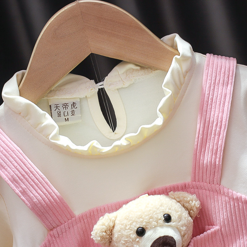 Kids' Skirt Autumn Princess Dress Girls Autumn Clothing Dress Western Style Fake 2 Pieces 3-Year-Old Baby Spring and Autumn Children's Clothing 5