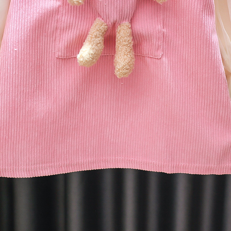 Kids' Skirt Autumn Princess Dress Girls Autumn Clothing Dress Western Style Fake 2 Pieces 3-Year-Old Baby Spring and Autumn Children's Clothing 5