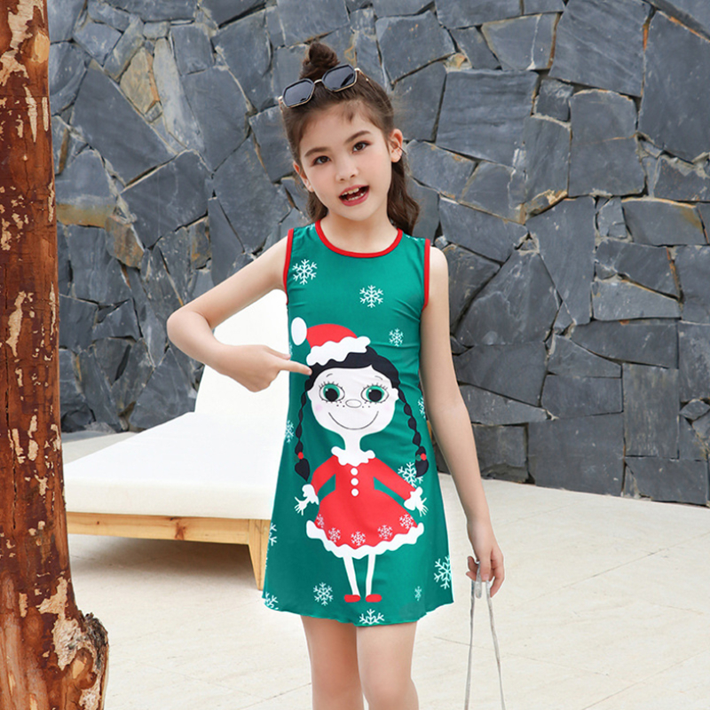 New Children&#039;s Swimsuit Cute Cartoon Split Skirt Style Boxer Two-Piece Girls Toddler Children Teens Hot Spring Bathing Suit