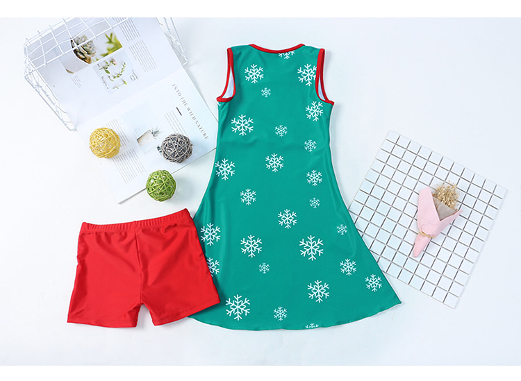 New Children's Swimsuit Cute Cartoon Split Skirt Style Boxer Two-Piece Girls Toddler Children Teens Hot Spring Bathing Suit