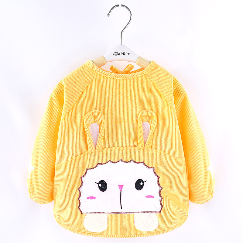 Children&#039;s Gown Baby Bib Anti-Crystal Velvet Blouse Protective Clothing Boys and Girls Autumn and Winter Long Sleeves Baby Bib Skirt