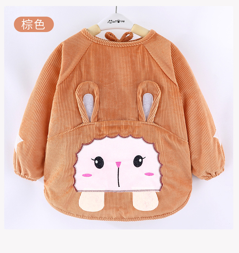 Children's Gown Baby Bib Anti-Crystal Velvet Blouse Protective Clothing Boys and Girls Autumn and Winter Long Sleeves Baby Bib Skirt Children's Gown Baby Bib Anti-Crystal Velvet Blouse Protective Clothing Boys and Girls Autumn and Winter Long Sleeves Baby Bib Skirt