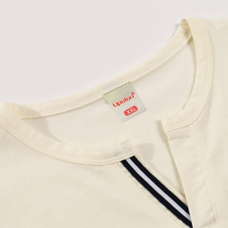 Modal casual long sleeve Buttonless V-neck custom advertising shirt culture shirt polo shirt with logo