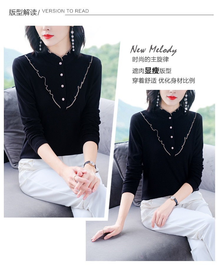 Double-Sided Dralon Shirt Women's Long Sleeve Autumn and Winter New 2021 Western Style All-Matching Slimming Shirt Inner Wear Thermal Bottoming Shirt