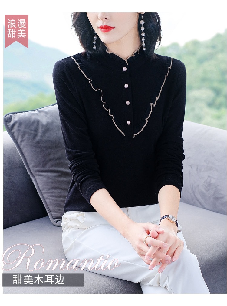 Double-Sided Dralon Shirt Women's Long Sleeve Autumn and Winter New 2021 Western Style All-Matching Slimming Shirt Inner Wear Thermal Bottoming Shirt