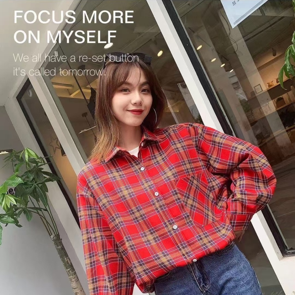 2021new Cotton Linen Plaid Blouse, Korean Style Loose Fashion