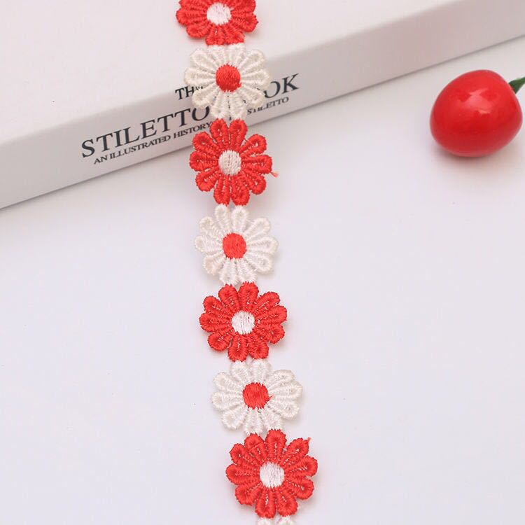 Color Lace Little Flower Accessories Handmade DIY Lace Sideband Clothes Curtain Embroidered Fabric Material Decorations Color Lace Little Flower Accessories Handmade DIY Lace Sideband Clothes Curtain Embroidered Fabric Material Decorations