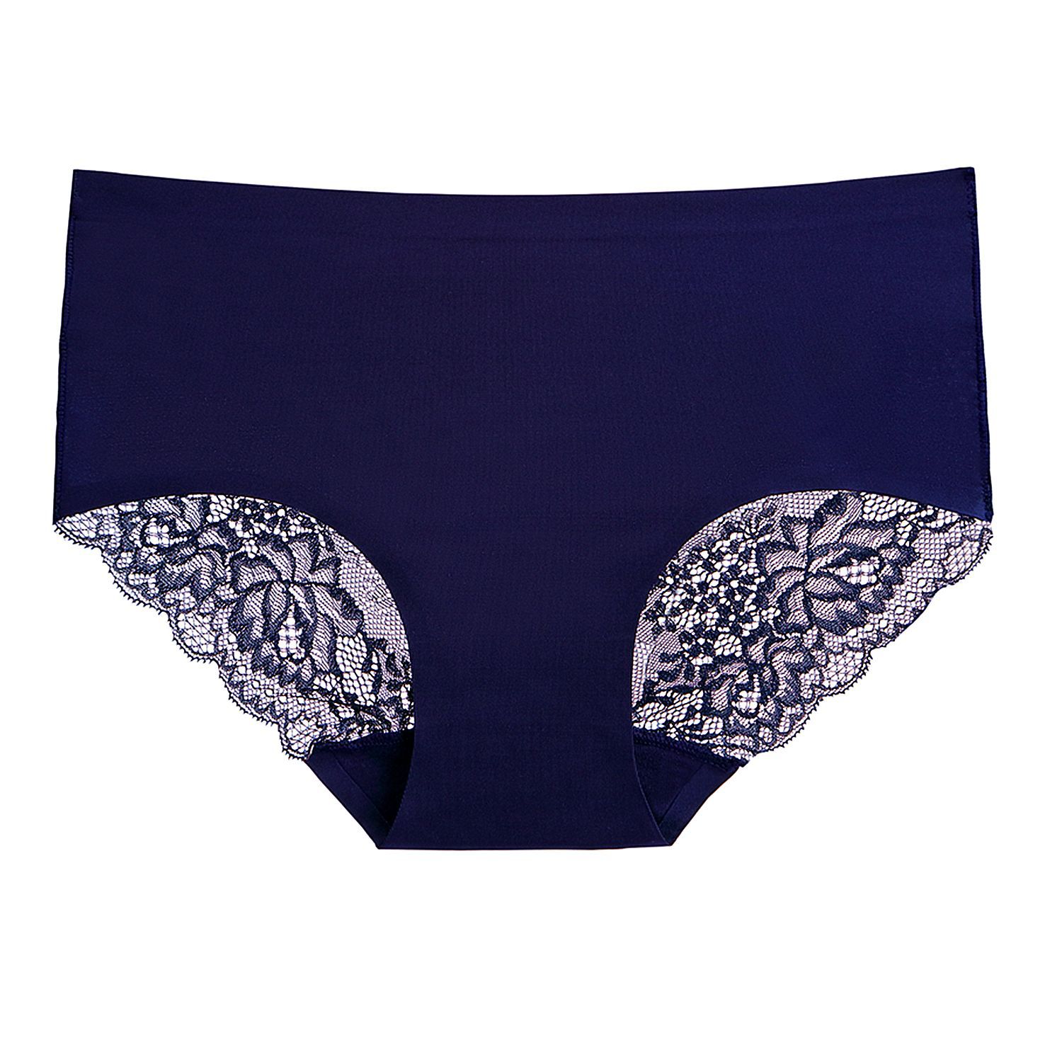 Lace Underwear Women&#039;s Viscose Fiber Seamless Hot Selling Luxury Lace Sexy Solid Foreign Trade MidWaist Briefs