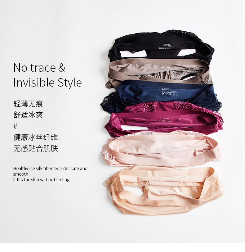 Lace Underwear Women's Viscose Fiber Seamless Hot Selling Luxury Lace Sexy Solid Foreign Trade MidWaist Briefs Lace Underwear Women's Viscose Fiber Seamless Hot Selling Luxury Lace Sexy Solid Foreign Trade MidWaist Briefs