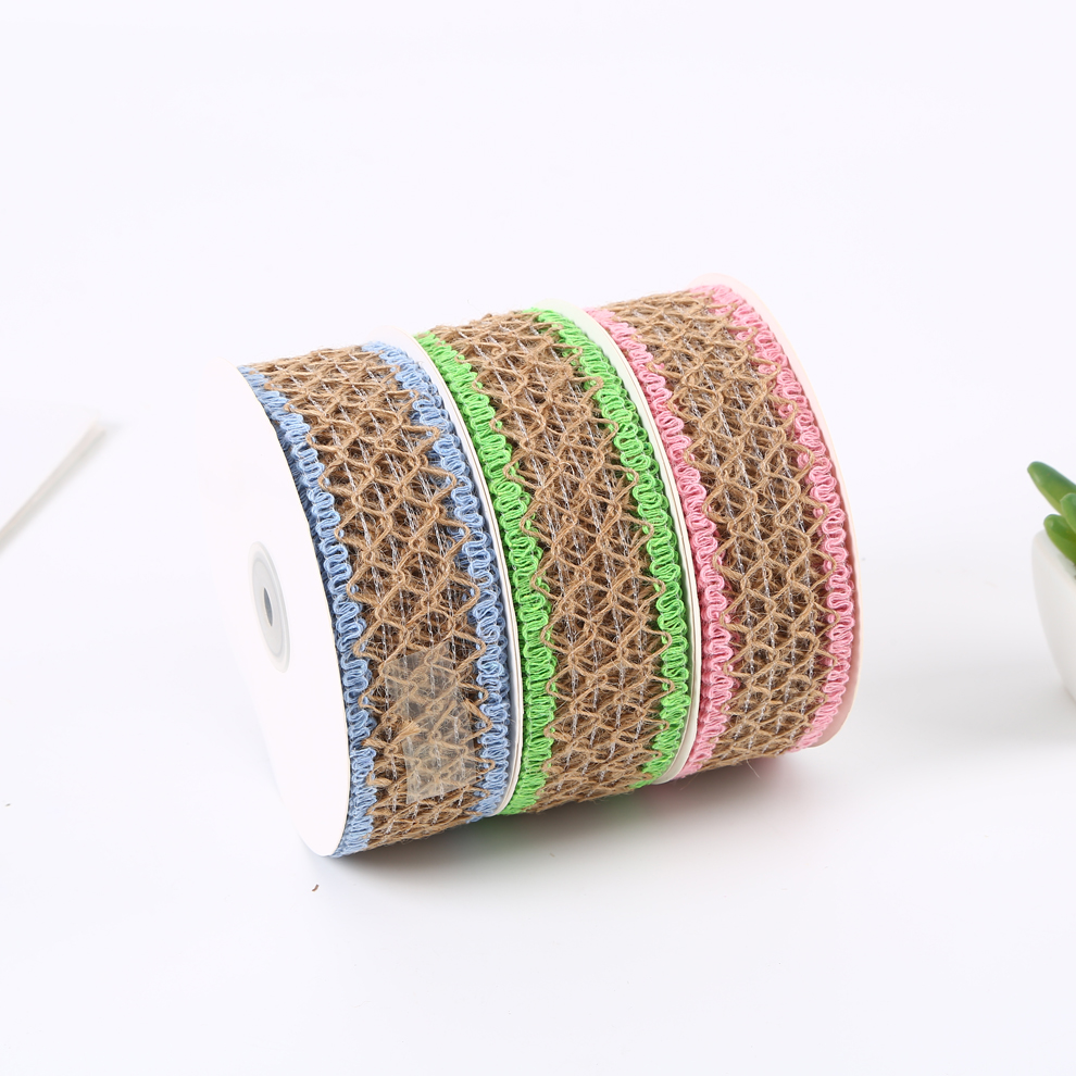 Multi-Optional Woven Hemp Rope Ribbon European and American Pastoral Style Clothing Lace Christmas Decoration Linen Ribbon Factory Direct Sales