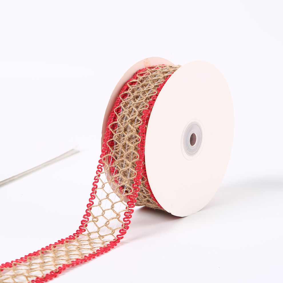 Multi-Optional Woven Hemp Rope Ribbon European and American Pastoral Style Clothing Lace Christmas Decoration Linen Ribbon Factory Direct Sales