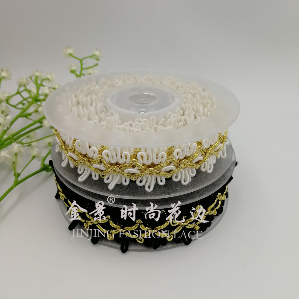 Japanese Imported Gold and Silver Silk Fancy Crochet Belt Clothing Home Textile Hat Hair Accessories Special Lace