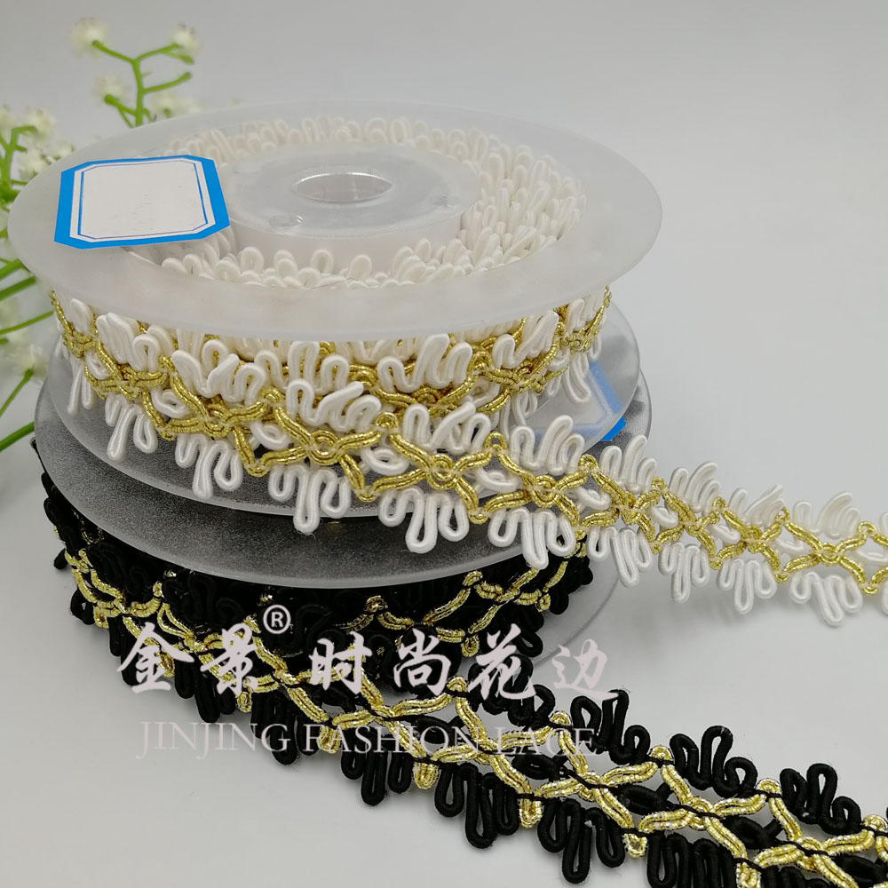 Japanese Imported Gold and Silver Silk Fancy Crochet Belt Clothing Home Textile Hat Hair Accessories Special Lace