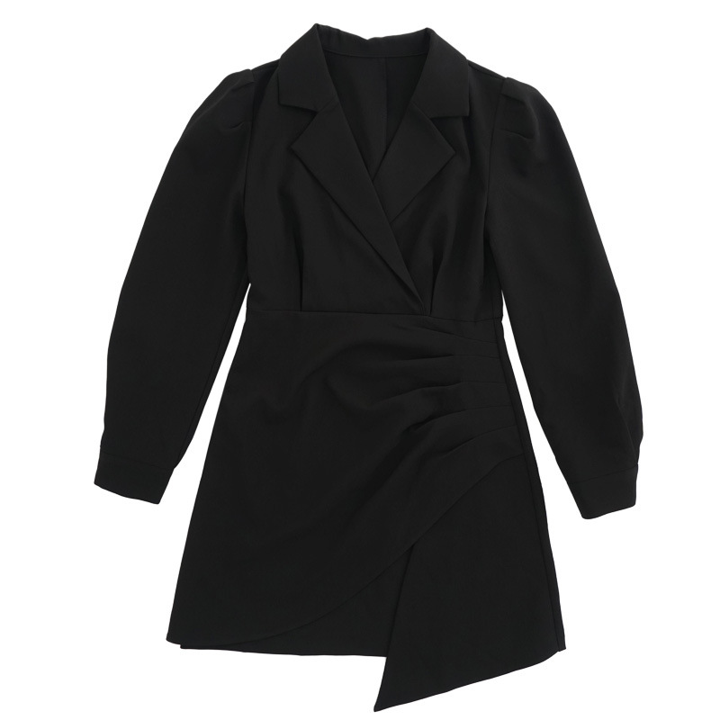 [Kuose] Women&#039;s Clothing 2021 Autumn New French Retro Commuter High Waist Slimming Temperament Suit Dress