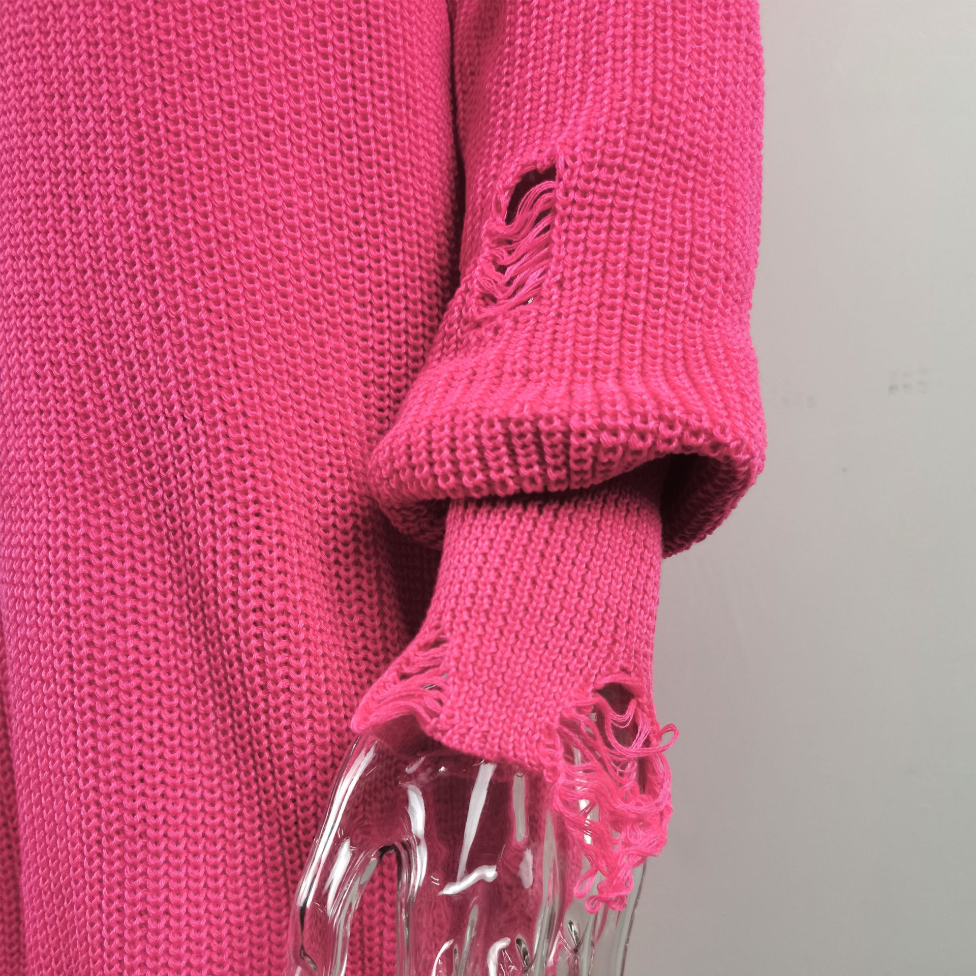 European and American Hot Autumn and Winter Long Sleeve round Neck Thick Needle Hem Irregular Sweater Knitted Dress European and American Hot Autumn and Winter Long Sleeve round Neck Thick Needle Hem Irregular Sweater Knitted Dress